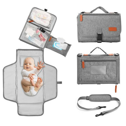 EXLIFBAG Portable Changing Pad - Waterproof Travel Diaper Mat for Newborns | Includes Shoulder Strap