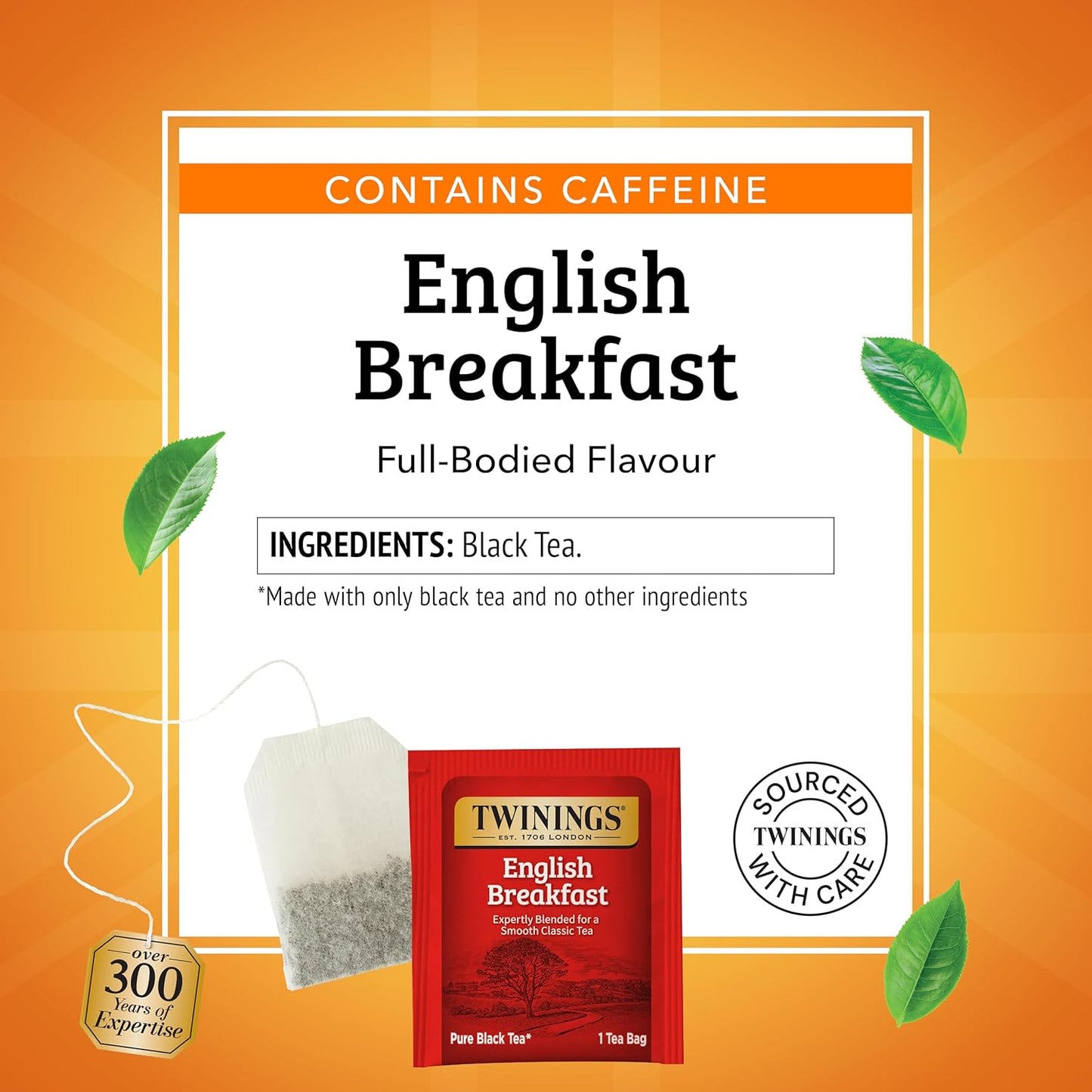 Twinings English Breakfast Black Tea - Flavorful & Robust Caffeinated Tea Bags | 150 Individually Wrapped Bags (Pack of 6)