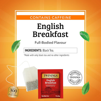 Twinings English Breakfast Black Tea - Flavorful & Robust Caffeinated Tea Bags | 150 Individually Wrapped Bags (Pack of 6)