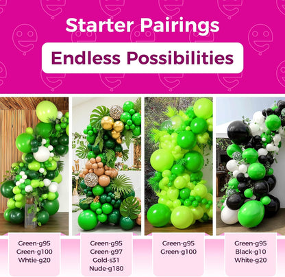 Bezente Green Balloons - 150 Pack 5-Inch Matte Light Green Latex Balloons for Parties & Events