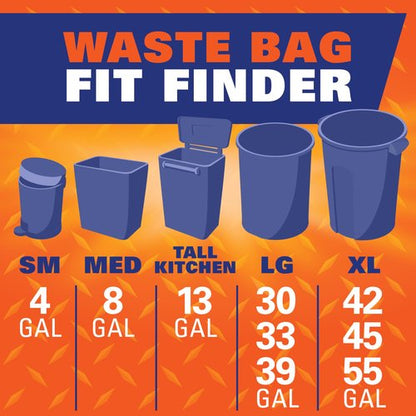 Hefty Ultra Strong 30 Gallon Trash Bags, Large Trash Bags 30 Gallon Size, Multipurpose, Break Resistant Drawstring Closure, Resists Leaks, Punctures, and Tears, Black, Fabuloso Scent, 50 Bags