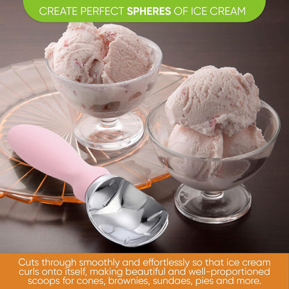 Spring Chef Ice Cream Scoop - Professional Heavy-Duty Scooper with Soft Grip Handle | Ideal for Gelato & Sorbet