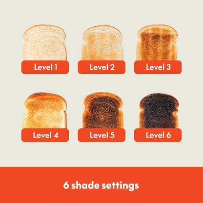 Bella 4-Slice Toaster - 6 Shade Settings, Reheat & Cancel Functions, Removable Crumb Tray, 900W | Oatmilk Color