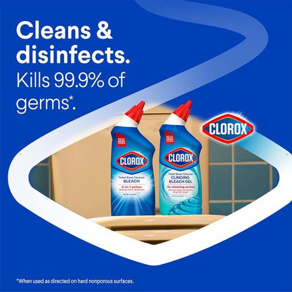 Clorox Toilet Bowl Cleaner - Rain Clean Formula, 24 Fl Oz, Pack of 2 for Deep Cleaning
