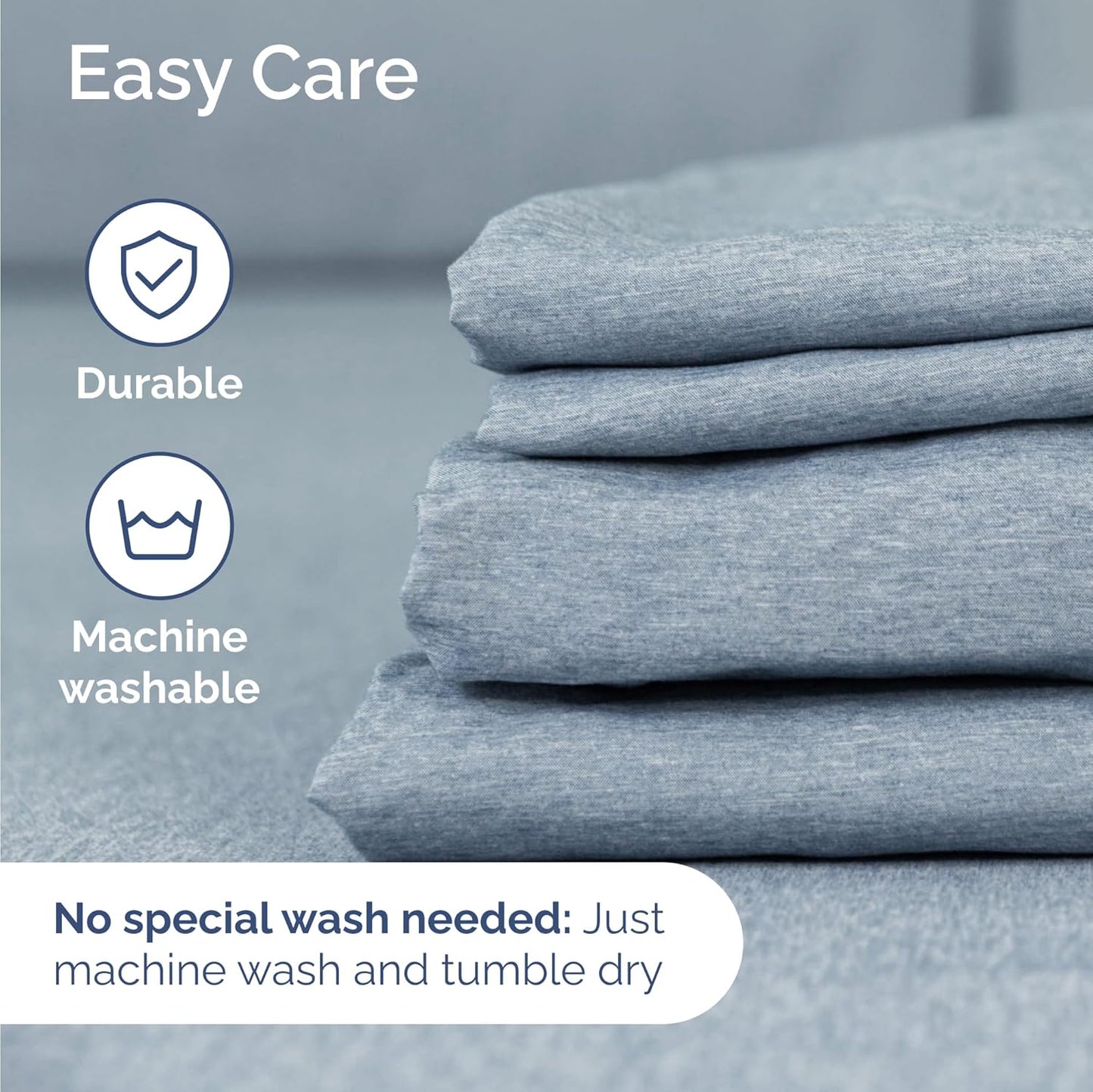 Skiennix Twin Size Sheet Set - Comfy Breathable Cooling Bedding - Luxury Soft Wrinkle-Free Blue