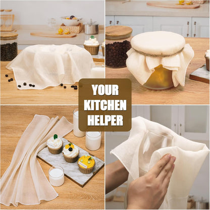 Skiennix Cheese Cloths - 4PCS 36x36 Inch Reusable Unbleached Cotton for Cooking & Cheese Making