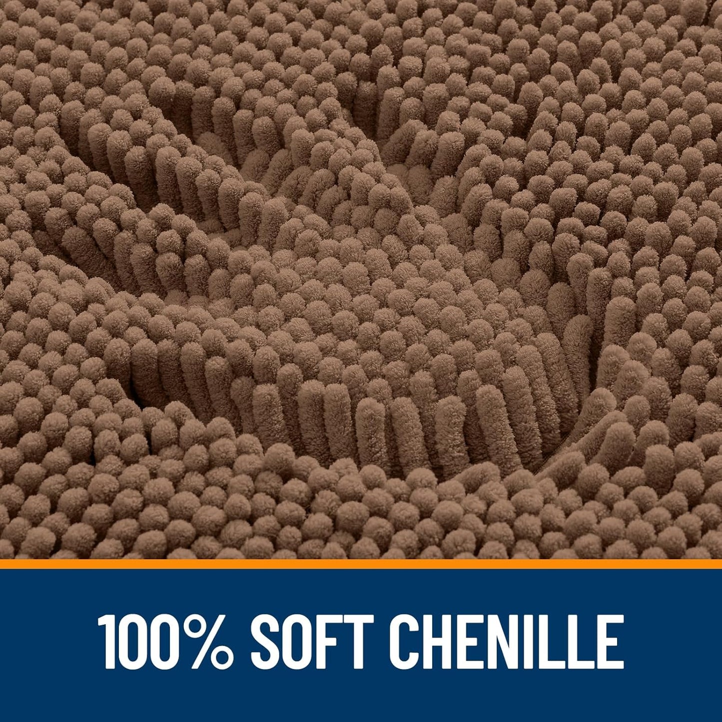 OLANLY Large Bath Rugs - Extra Soft Chenille, Quick Dry & Machine Washable | Mocha 47x32