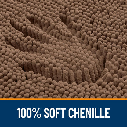 OLANLY Large Bath Rugs - Extra Soft Chenille, Quick Dry & Machine Washable | Mocha 47x32