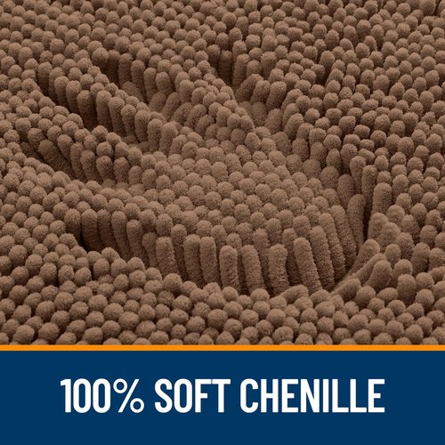 OLANLY Bathroom Rugs 70x46, Extra Soft Absorbent Chenille Bath Rugs, Rubber Backing Quick Dry, Machine Washable Bath Mats for Bathroom Floor, Tub and Shower, Home Decor Accessories, Mocha
