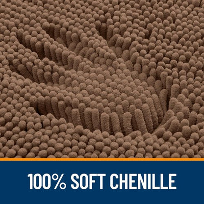 OLANLY Bathroom Rugs 70x46, Extra Soft Absorbent Chenille Bath Rugs, Rubber Backing Quick Dry, Machine Washable Bath Mats for Bathroom Floor, Tub and Shower, Home Decor Accessories, Mocha