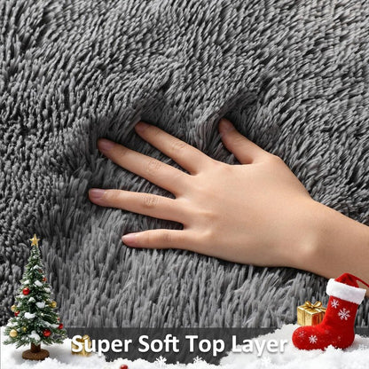 Ophanie 7x9 Area Rugs, Upgrade Non-Slip Fluffy Soft Rugs for Living Room, Large Shag Grey Fuzzy Plush Rug, Gray Shaggy Big Carpets for Bedroom, Kids Boys Girls Dorm Nursery Home Decor Aesthetic