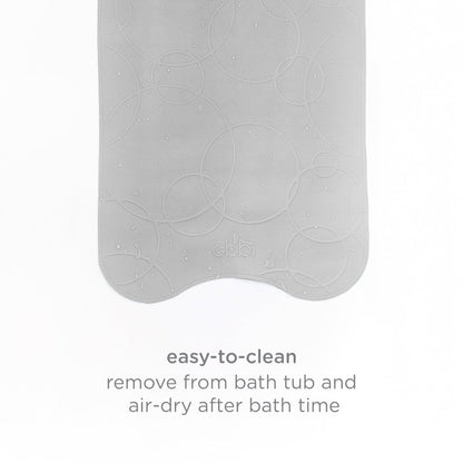 Ubbi Cushioned Non-Slip Bath Mat for Baby, Powerful Suction Cups, Baby Bathtub Time Essentials, Gray