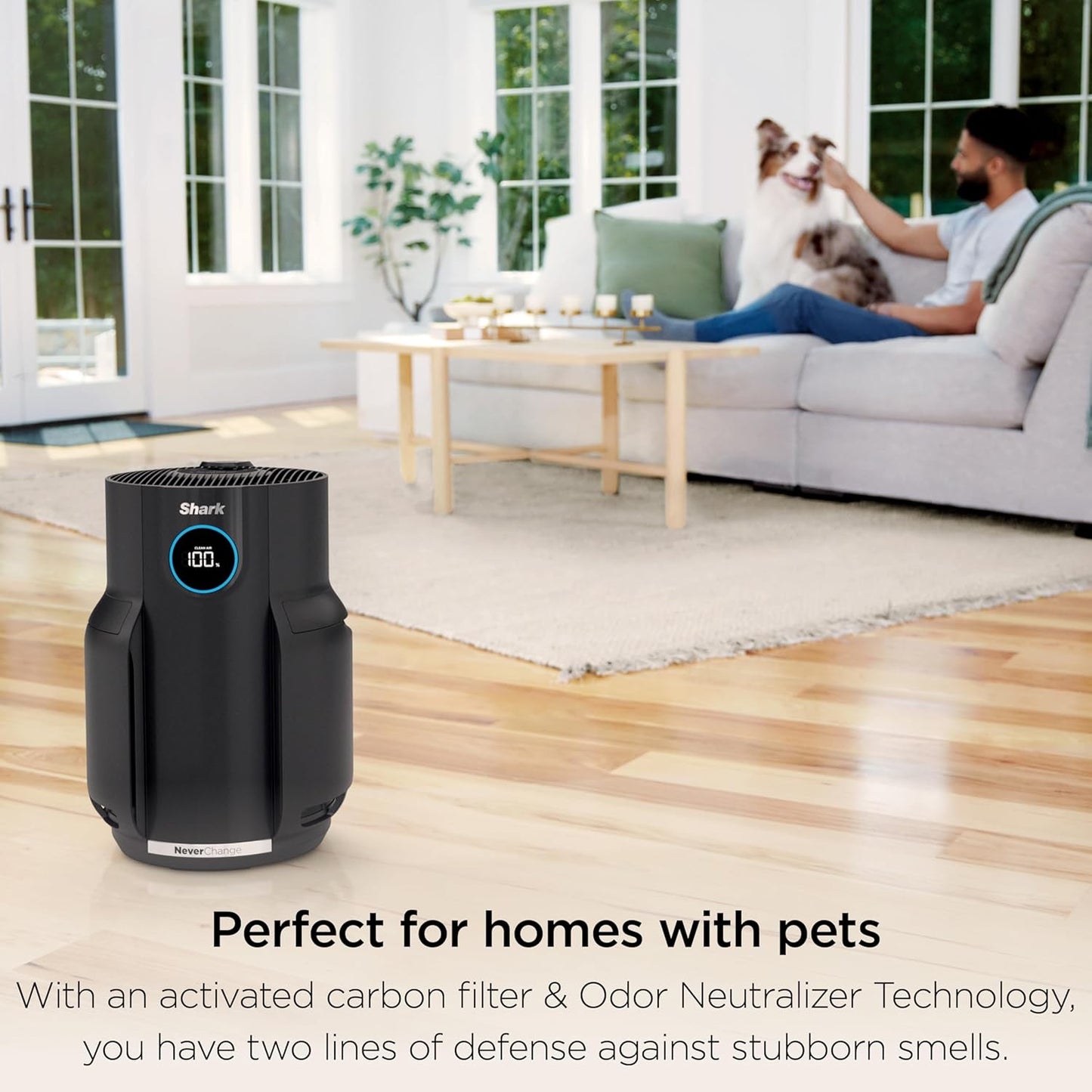 Shark Air Purifier - HEPA-Exceeding Filter for Large Rooms | Captures Dust, Pet Dander & Odors