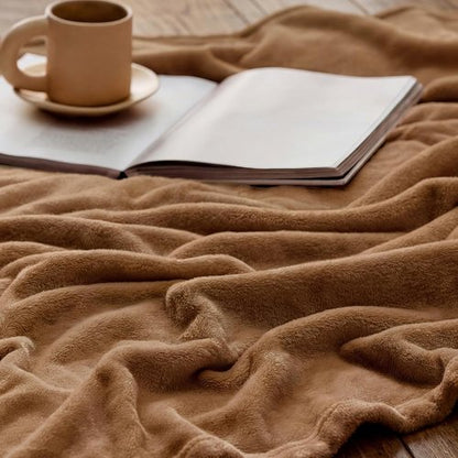 Bedsure GentleSoft Fleece Blanket - Cozy Orange Queen Size Microfiber Throw, 90x90 Inches