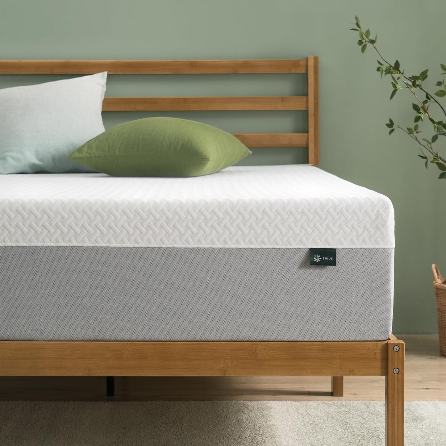Zinus 12 Inch Green Tea Essential Memory Foam Mattress - Queen Size, Breathable & Fiberglass Free
