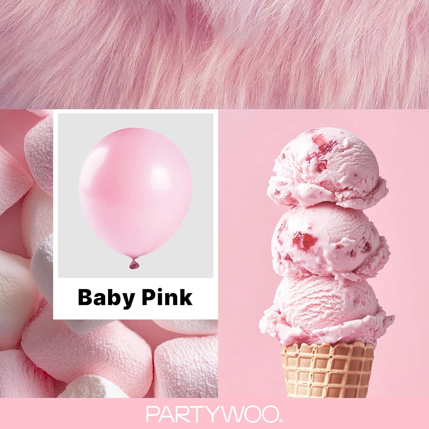 PartyWoo Baby Pink Balloons - 128-Piece Arch Kit with Various Sizes for Baby Showers & Parties