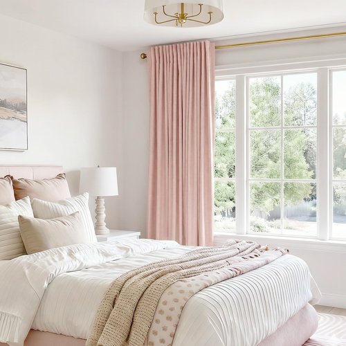 100% Blackout Shield Linen Blackout Curtains for Bedroom 96 Inches Long, Back Tab/Rod Pocket Living Room Drapes, Thermal Insulated Blackout Curtains 1 Panel Set, 100" W x 96" L, Blush Pink