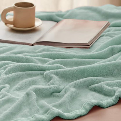Bedsure GentleSoft Fleece Blanket - Sage Green, Queen Size, 280GSM Soft & Cozy for Bed, Sofa, Travel