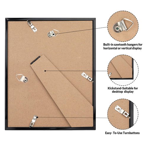 LaVie Home 6x10 Picture Frame for Wall Display, 6x10 Black Picture Frame with HD Plexiglas, 6 x 10 Frame 1 Pack, Display Frame for Vertical or Horizontal, Classic Collection