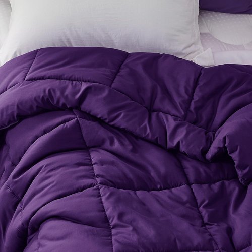Bedsure Comforter Duvet Insert - Twin Size Quilted Down Alternative Bedding | All-Season GentleSoft Blanket, Purple 88 x 68 Inches