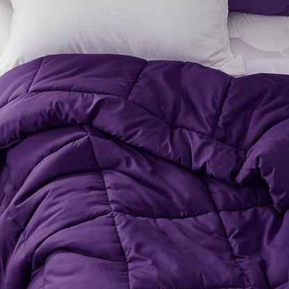 Bedsure Comforter Duvet Insert - Twin Size Quilted Down Alternative Bedding | All-Season GentleSoft Blanket, Purple 88 x 68 Inches