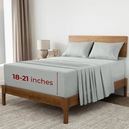 Mellanni Extra Deep Full Sheets - 4 PC Iconic Collection Bedding - Hotel Luxury, Ultra Soft, Cooling Bed Sheets - Wrinkle, Fade, Stain Resistant (Full, Spa Mint)