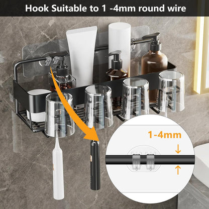 Skiennix Shower Caddy Adhesive Hooks - Strong Replacement for Rack Basket Holder | 2 Pack