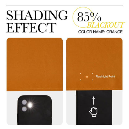 NICETOWN Room Darkening Cafe Satin Curtains for Small Windows, 42" Wide by 84" Long, 2 Panels, Orange, Grommet Privacy Faux Silk Blackout Drapes for Bedroom
