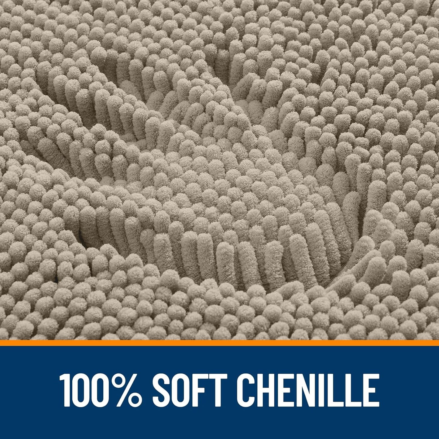 OLANLY Bathroom Runner Rugs - Soft, Absorbent Chenille Bath Mats | Quick-Dry, Machine Washable, 47x20, Warm Taupe