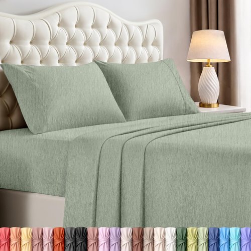 Utopia Bedding California King Size Sheet Set – 4 Piece Bed Sheets, Soft and Breathable Microfiber, Includes 1 Fitted Sheet, 1 Flat Sheet and 2 Pillowcases – Oeko Tex (Heather Sage)