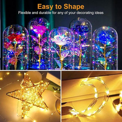 Btfarm 30 Pack Fairy Lights - Battery Operated Twinkle String Lights | 7ft Waterproof Mini Silver Wire for Christmas & Weddings - Warm White/Colorful