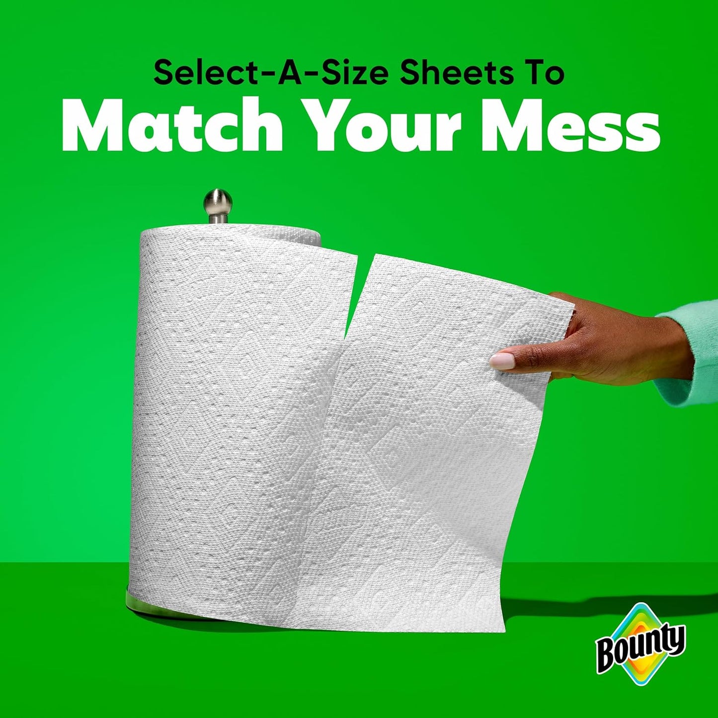 Bounty Select-A-Size Paper Towels - White Mega Rolls for Superior Absorbency | 2 Rolls = 8 Regular Rolls