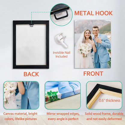 Xrlsg Canvas Prints - Custom Personalized Wall Art with Photos | Framed 8" x 10" Portrait Decor