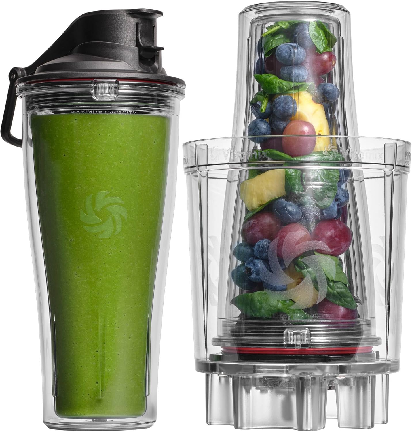 Vitamix Personal Cup Adapter - BPA-Free Blender Cups with Stainless Steel Blades | Includes 2 Lids, 20-Ounce Size