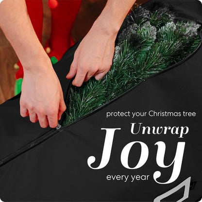 Handy Laundry - Rolling Tree Storage Bag - Zippered Bag with Wheels for 7.5-Foot Christmas Tree | Black