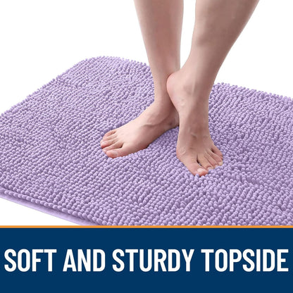 OLANLY Dog Door Mat - Absorbent Non-Slip Chenille Mat for Muddy Paws | 70x46 Inches, Lavender