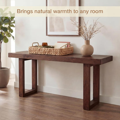 Natural Wicker Trays Set of 2 - Decorative Rectangular Trays with Handles for Coffee Table & Living Room