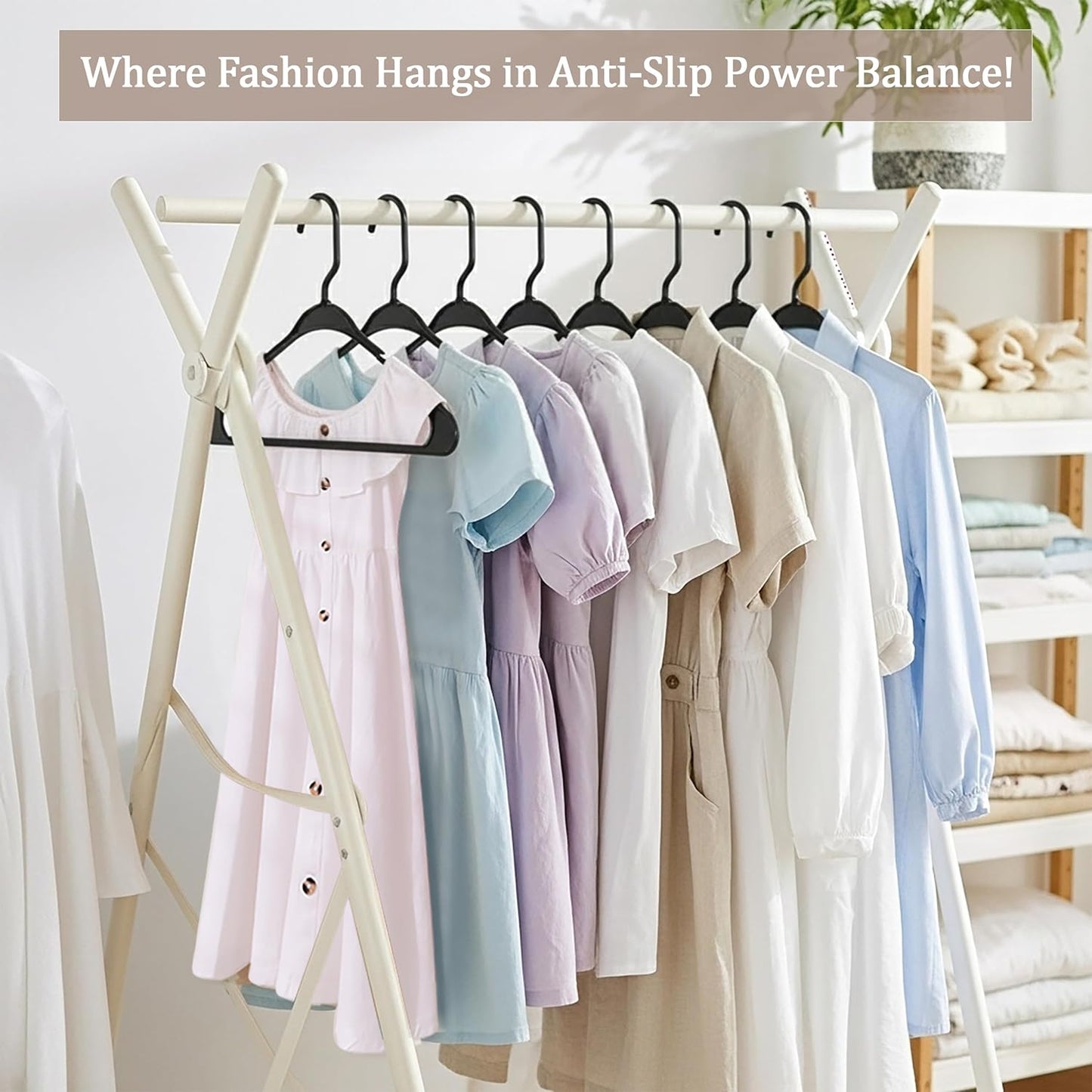 Utopia Home Plastic Hangers - Durable Space-Saving Clothes Hangers - 20 Pack in Black