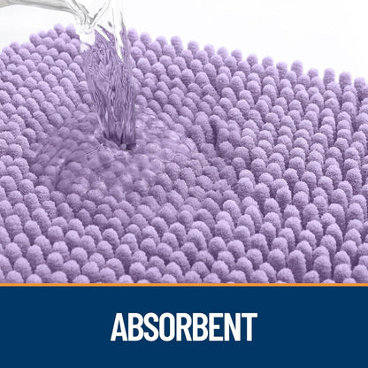 OLANLY Dog Door Mat - Absorbent Non-Slip Chenille Mat for Muddy Paws | 70x46 Inches, Lavender