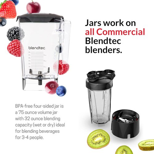 Blendtec Total Classic Original Blender - Professional-Grade Power | 90 oz WildSide+ Jar - 6 Pre-Programmed Cycles - Black