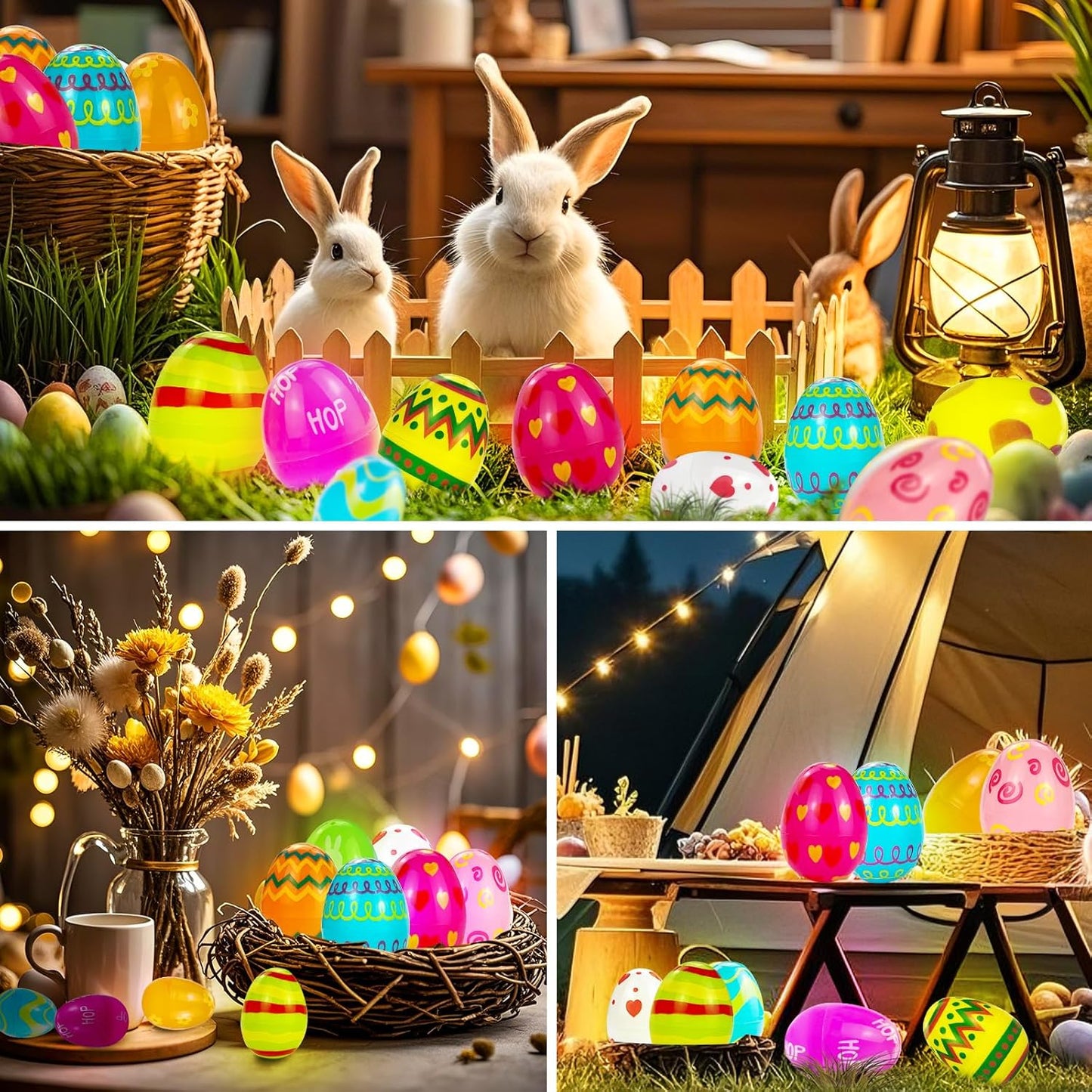 Skiennix 7Ft Fairy Lights - 12 Pack Battery Operated 20 LED Easter String Lights for Spring Decor