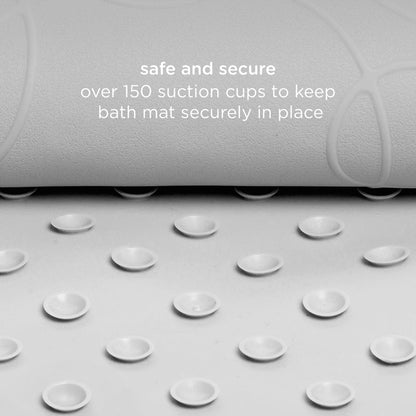 Ubbi Cushioned Non-Slip Bath Mat for Baby, Powerful Suction Cups, Baby Bathtub Time Essentials, Gray