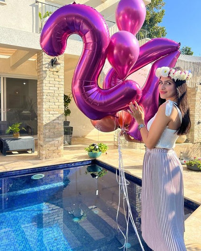 Hot Pink Number 4 Balloon - 40 Inch Giant Foil Balloon for 4th Birthday Party Decorations