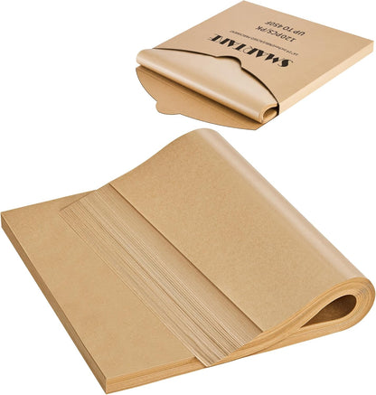 SMARTAKE Parchment Paper Sheets - 120 Pcs Non-Stick Baking Paper, 16x24 Inch, Unbleached for Air Fryer & Oven