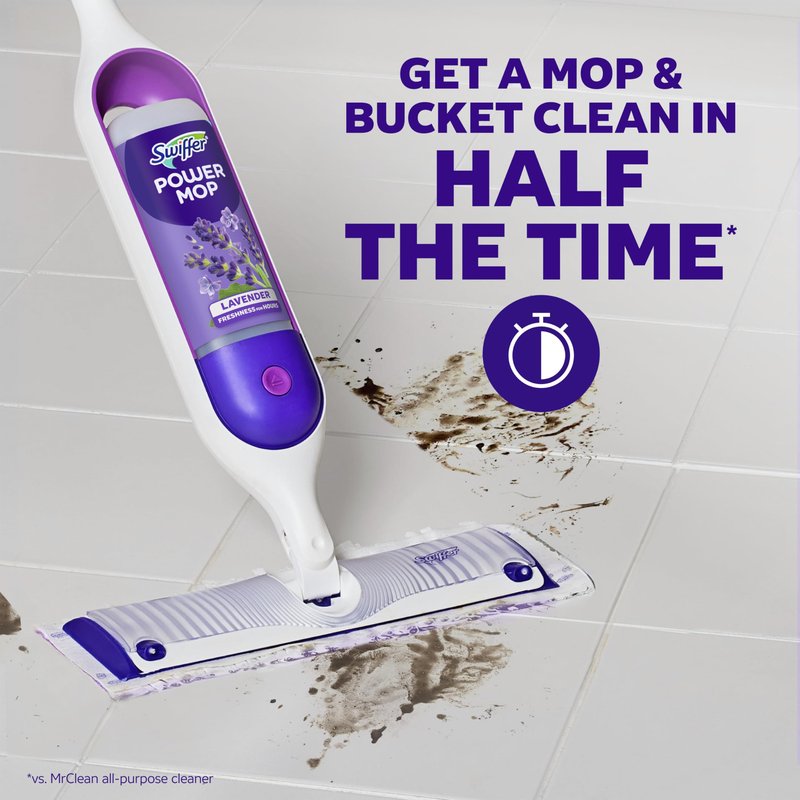Swiffer PowerMop Floor Cleaning Solution with Lavender Scent, Triple Pack