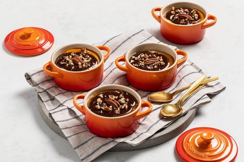 Le Creuset Mini Round Cocotte - 8 oz. Stoneware Dish in Vibrant Flame Color