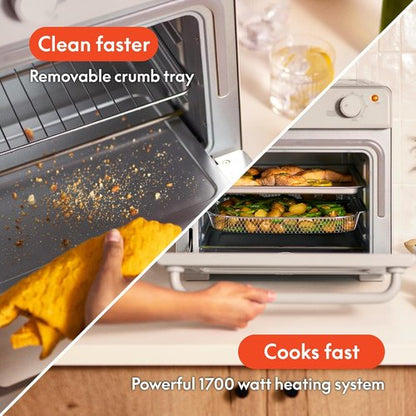 Bella Air Fry Toaster Oven - 7 Cooking Options, Dishwasher-Safe Trays, 60-Minute Timer, 1700 Watt, Oatmilk