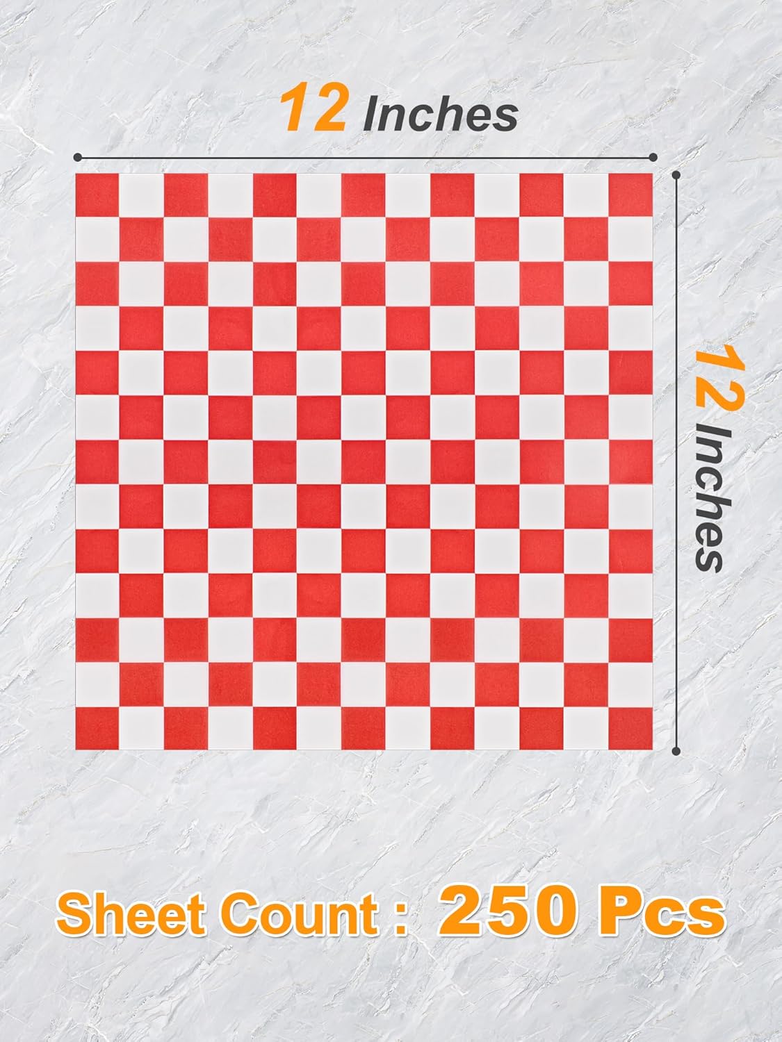 SMARTAKE 12 x 12 Inch Non-Stick Wax Paper - 250 Pcs Red Plaid Hamburger Patty & Sandwich Separators