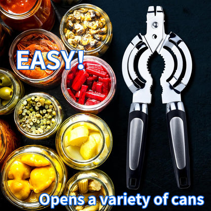 Skiennix Multi Jar Opener - Stainless Steel Lid Tool for Seniors with Arthritis | Easy Grip Design
