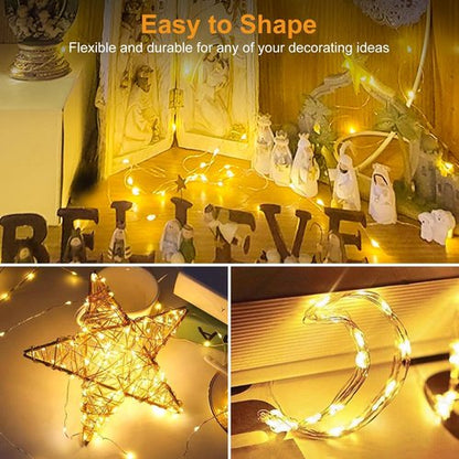 Btfarm LED Fairy Lights - 6 Pack Battery Operated Twinkle String Lights | 7ft Waterproof Mini Silver Wire for DIY Decor